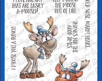 Whimsy Stamps --  Moose You  -- NEW  -- (#4515)