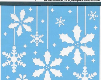 Clear Scraps Designer Stencil -- New -- Holly Christmas Bulbs -- (#3554)