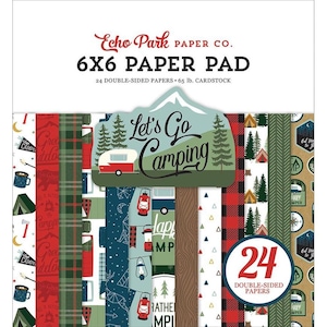 6 x 6 Papierblock ~ Let's Go Camping ~ doppelseitig NEU (#4290)