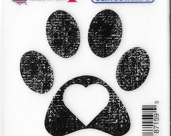 Deep Red Cling Stamps --  Pawprint  -- NEW -- (#3223)