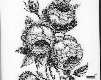 Deep Red Cling Stamps -- English Roses  -- NEW -- (#2956)