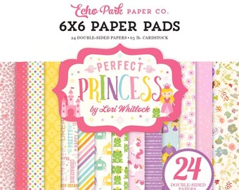 6 x 6 Paper Pad ~ Perfect Princess ~ Double sided  NEW  (#2758)