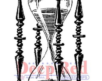 Deep Red Cling Stamps --   Hourglass    -- NEW -- (#4656)