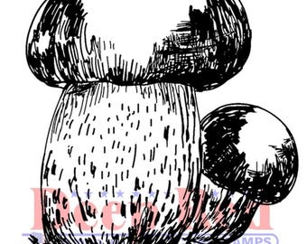 Deep Red Cling Stamps --  Porcini Mushroom   -- NEW -- (#4697)
