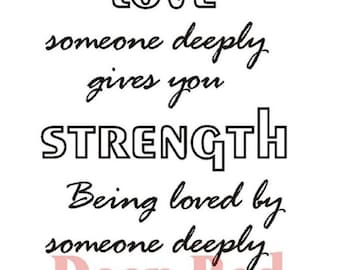 Deep Red Cling Stamps --  Love Strength Courage -- NEW -- (#4704)