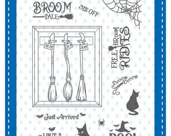 Whimsy Stamps --  Witch Broom Sale  -- NEW  -- (#4706)