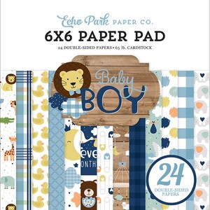 6 x 6 Paper Pad ~ Baby Boy ~ Double sided NEW (#4222)