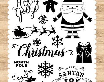 Echo Park Cling Stamps -- Holly Jolly -- NEW -- (#3332)