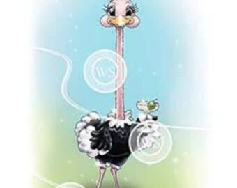 Whimsy Stamps -- Stretchy Ostrich  -- NEW -- (#4588)