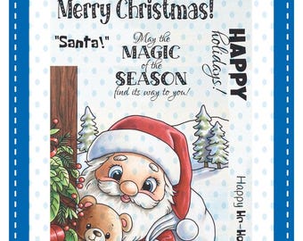Whimsy Stamps --    Santa at the Door   -- NEW -- (#4611)