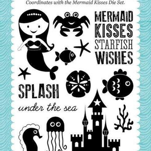Echo Park Cling Stamps -- Mermaid Kisses Stamp Set -- NEW -- (#3728)