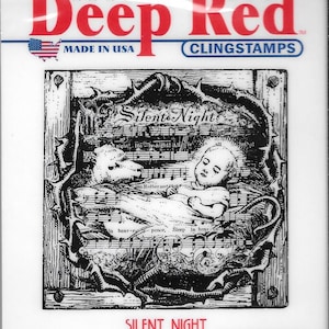 Deep Red Cling Stamps --  Silent Night -- NEW -- (#2914)