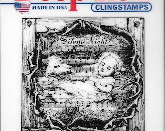 Deep Red Cling Stamps --  Silent Night -- NEW -- (#2914)