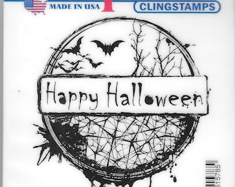 Deep Red Cling Stamps --  Happy Halloween -- NEW -- (#2823)