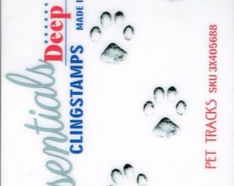 Deep Red Cling Stamps --       -- NEW -Pet Tracks    - (#4471)
