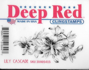 Deep Red Cling Stamps --  Lily Cascade -- NEW -- (#2955)