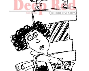 Deep Red Cling Stamps -- Holiday Shopper  -- NEW -- (#4679)