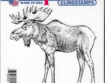 Deep Red Cling Stamps --    Moose    -- NEW -- (#3863)