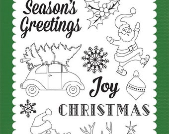 Carta Bella Cling Stamps -- Christmas Time -- NEW -- (#3334)