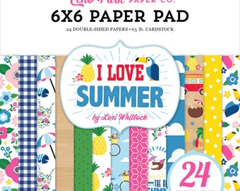 6 x 6 Paper Pad ~ I Love Summer ~ Double sided NEW (#3682)