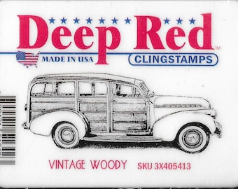 Deep Red Cling Stamps --     Vintage Woody   -- NEW -- (#3841)