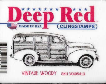 Deep Red Cling Stamps --     Vintage Woody   -- NEW -- (#3841)