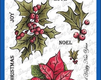 Whimsy Stamps --  Vintage Poinsettia   -- NEW  -- (#4446)