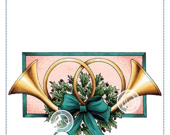 Whimsy Stamps --  Christmas Horns   -- NEW -- (#2944)