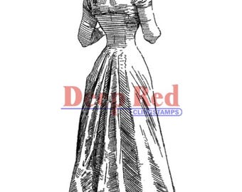 Deep Red Cling Stamps --    Victorian Evening Dress -- NEW -- (#4807)