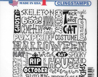 Deep Red Cling Stamps --   Halloween Background  -- NEW -- (#2801)