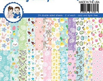 6 x 6 Paper Pad ~   Eggstra Bunnies   ~ Double sided NEW (#3984)