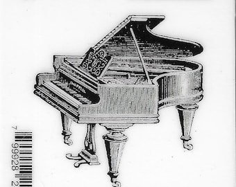 Deep Red Cling Stamps --     Baby Grand Piano    -- NEW -- (#3809)