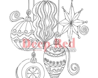 Deep Red Cling Stamps --  Christmas Ornaments -- NEW -- (#4812)