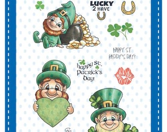 Whimsy Stamps --    Lucky Leprechauns   -- NEW -- (#4612)