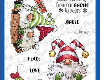 Whimsy Stamps --    Gnome for Christmas   -- NEW  -- (#4097)