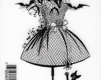 Deep Red Cling Stamps --  Halloween Dress Form  -- NEW -- (#3263)