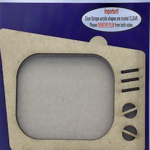 Clear Scraps -- Mini Shaker -- TV retrô -- NOVO (#3954)
