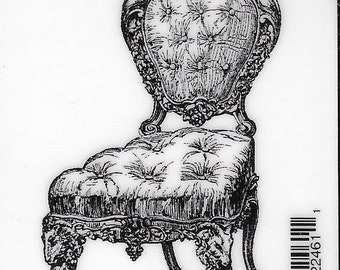 Deep Red Cling Stamps --     Victorian Velvet Chair    -- NEW -- (#3810)