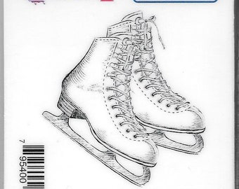 Deep Red Cling Stamps --   Ice Skates -- NEW -- (#2937)