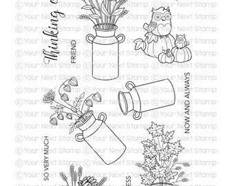 Your Next Stamp --  Autumn Milk Cans  -- NEW -- (#4165)