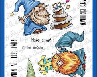 Whimsy Stamps --  Gnome Birthdays    -- NEW -- (#4017)