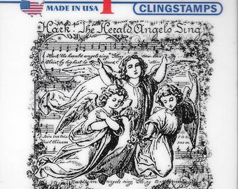 Deep Red Cling Stamps --  Angels Sing -- NEW -- (#2499)