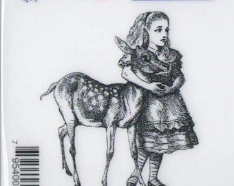 Deep Red Cling Stamps --       -- NEW -  Alice with Deer  - (#4475)