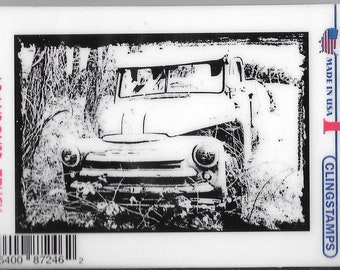 Deep Red Cling Stamps -- Abandoned Truck  -- NEW -- (#2741)