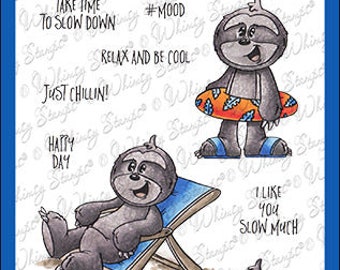 Whimsy Stamps --  Beach Sloths  -- NEW  -- (#4368)