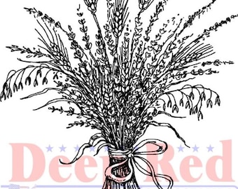 Deep Red Cling Stamps --    Wheat Grass    -- NEW -- (#4815)