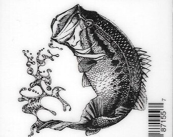 Deep Red Cling Stamps --  Large Mouth Bass -- NEW -- (#2961)