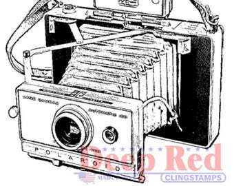 Deep Red Cling Stamps --   Polaroid Camera     -- NEW -- (#4809)