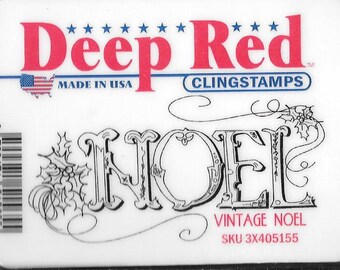 Deep Red Cling Stamps -- Vintage Noel   -- NEW -- (#2909)