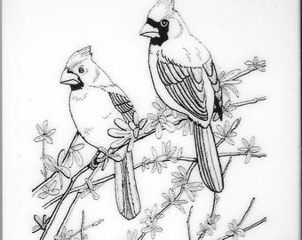 Deep Red Cling Stamps --  Cardinals -- NEW -- (#2498)